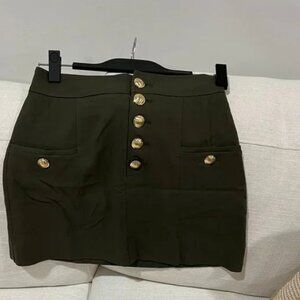 Intermix Green Mini Skirt
